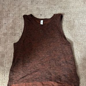 brown and black lulu muscle tank